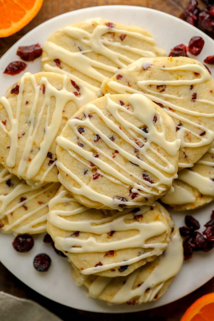 Biscoitos de biscoito de cranberry laranja