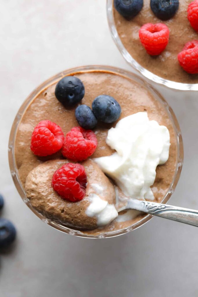 Pudim de chocolate chia